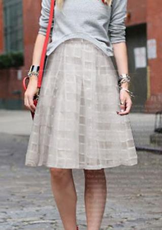 One Size Double Layer Pleated Midi Skirt