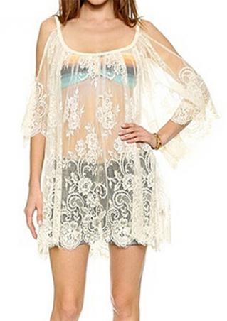 One Size Lace Loose Floral Cover Up