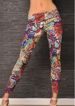 One Size Full Long Floral Stretchy Leggings