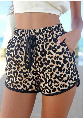 Elastic Leopard Printed Shorts