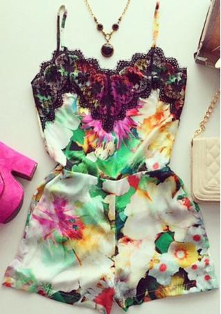 Sleeveless Printed Romper