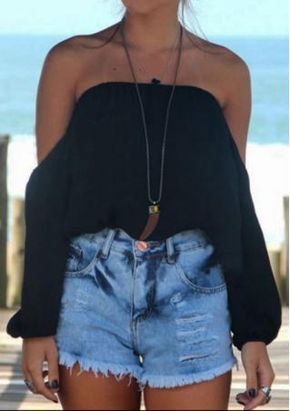 One Size Off The Shoulder Chiffon Blouse