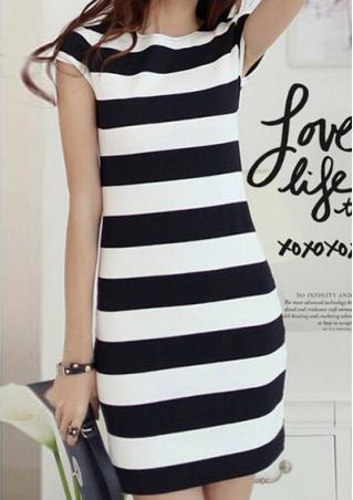 Bowknot Backless Stripe Mini Dress