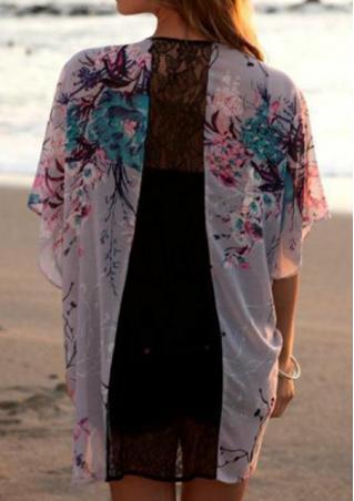 One Size Lace Chiffon Kimono