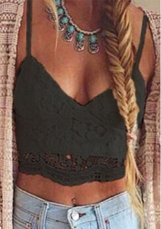 Sleeveless Lace Embroidery Crop Top