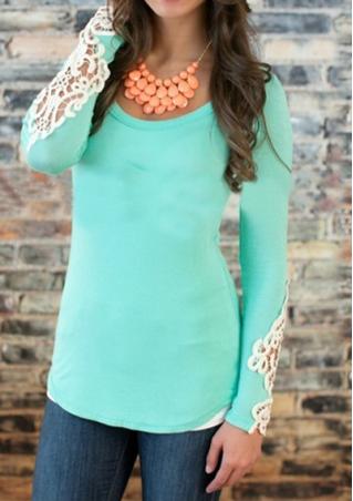 Lace Solid Print Blouse