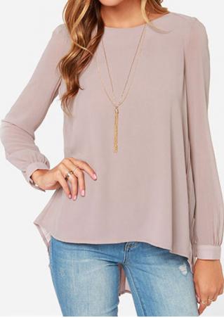 Long Sleeve Solid Blouse