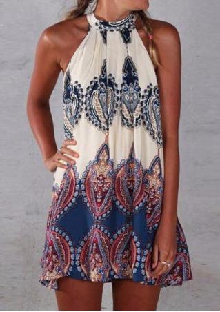 Sleeveless Printed Summer Dress
