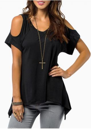 Solid Color Short Sleeve Blouse