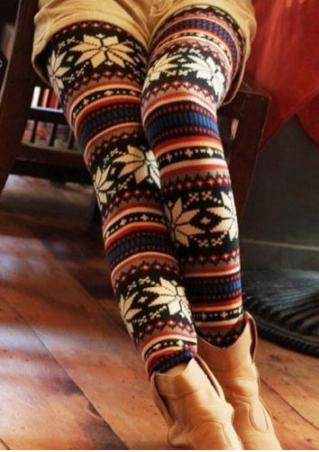 Christmas Knitted Colorful Leggings