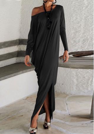 Long Split Casual Dress Without Necklace