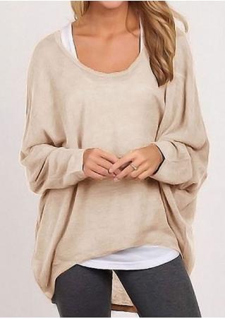 Long Sleeve Pure Color Blouse