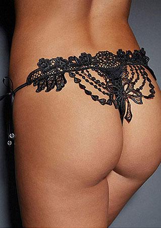 One Size Lace Mesh G-String