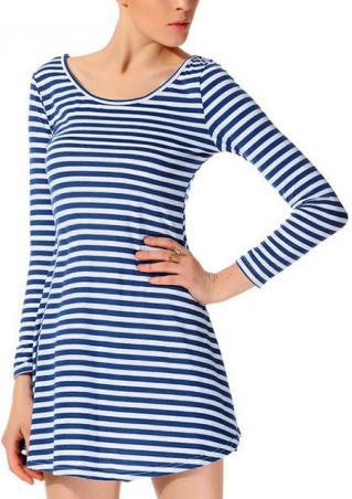 Stripe Long Sleeve Mini Dress