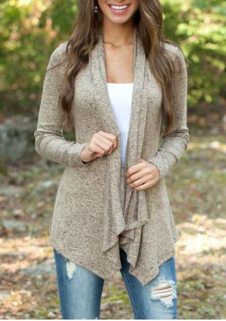 Long Sleeve Solid Color Casual Cardigan