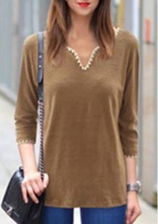 V Neck Casual Loose Blouse