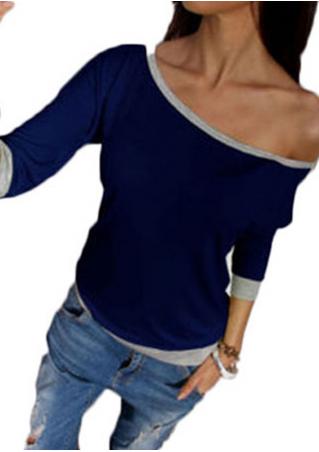 Three Quarter Sleeve Off Shoulder Casual Blouse