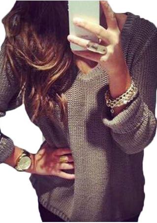 V Neck Casual Loose Pullover Sweater
