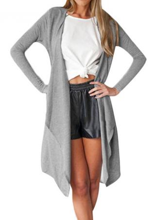 Solid Color Long Sleeve Cardigan