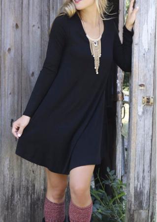 Solid Casual Mini Dress Without Necklace