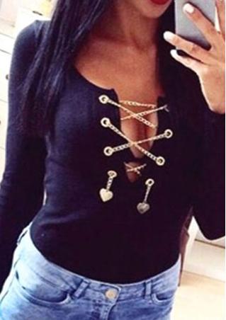Deep V Neck Cross Solid Romper