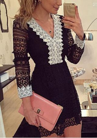 V Neck Lace Mini Dress Without Necklace