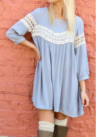 Irregular Lace Loose Casual Dress Without Necklace