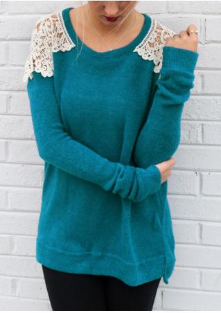 O-Neck Lace Long Sleeve Casual Sweater