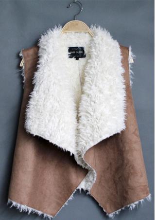 Fur Suede Irregular Sleeveless Jacket