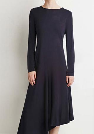 Solid Irregular Slim Fashion Maxi Dress