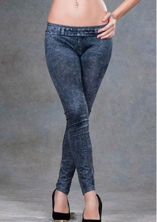 Printed Fake Jeans Stretchy Leggings