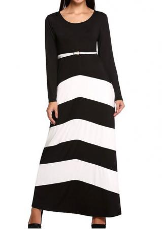 Splicing Casual Maxi Dress With Belt