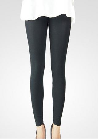 Solid Candy Color Stretchy Long Leggings