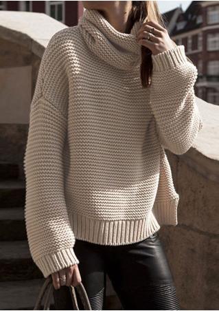 Solid Loose Casual Long Sleeve Sweater