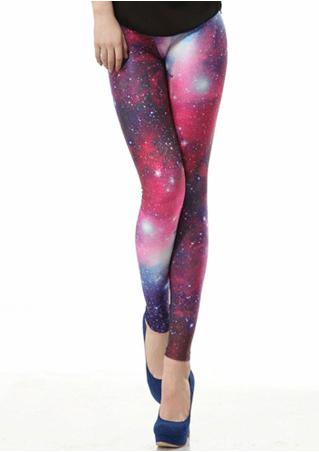 Star Galaxy Printed Bodycon Leggings