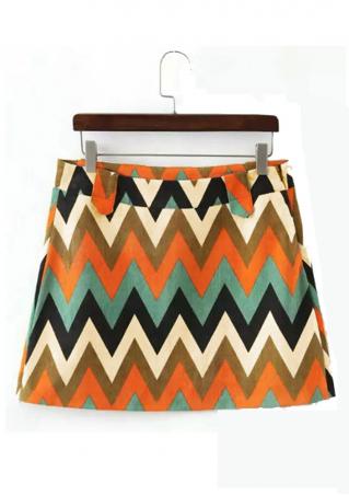 Printed Corduroy Fashion A-Line Skirt