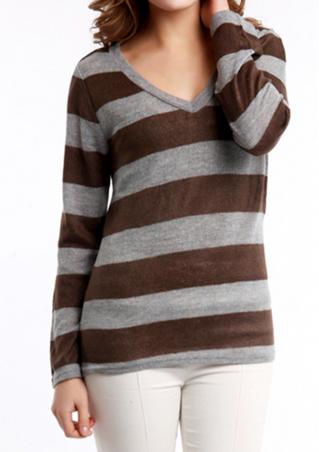 Striped Slim Long Sleeve Casual Sweater