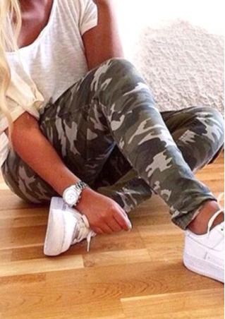 Camouflage Pattern Casual Slim Pants