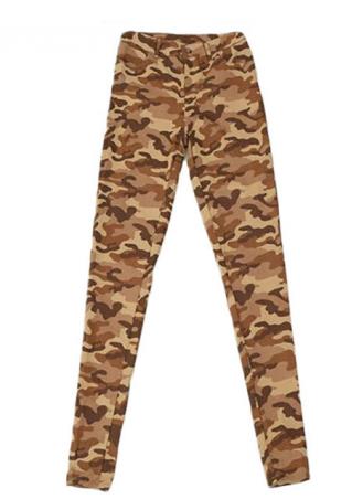 Camouflage Pattern Skinny Pencil Pants
