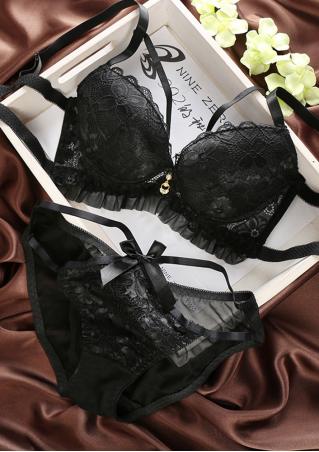 Lace Hollow Out Embroidery Bra Sets