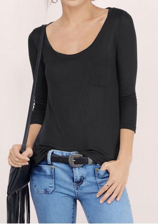 Solid O-Neck Loose Casual T-Shirt