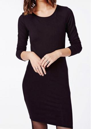Solid Hollow Out Bodycon Mini Dress