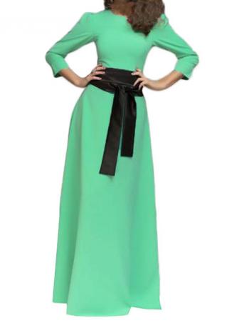 Light Green Maxi Dress With Belt