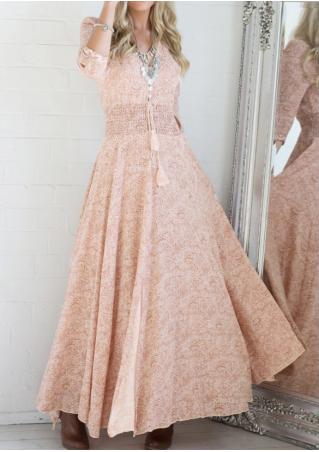 Pink Slit Lace Up Maxi Dress