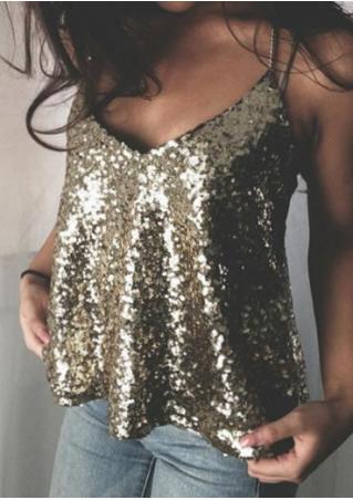 Solid Bling Bling Sequined Camisole