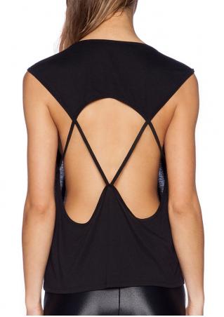Solid Backless O-Neck Sexy Tank