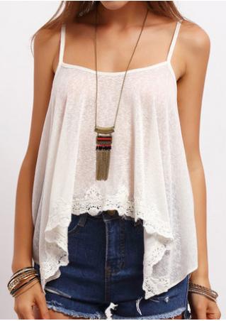 Solid Lace Splicing Irregular Sexy Camisole