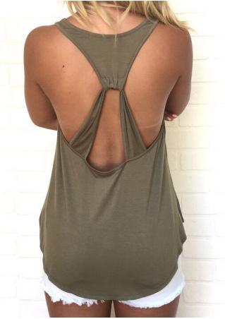 Solid Backless Sleeveless Sexy Tank