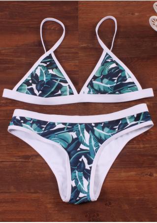 Leaf Printed Sexy Bikini Set