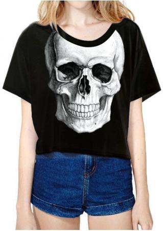 Skull Printed Fashion Crop Top
